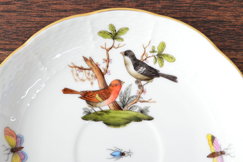 ハンガリー　HEREND　ヘレンド　ロスチャイルドバード　カップ&ソーサー2客セット(洋食器)(R-052291)