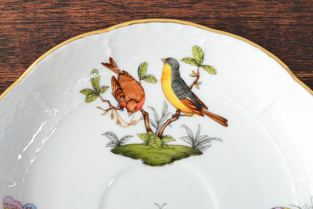 ハンガリー　HEREND　ヘレンド　ロスチャイルドバード　カップ&ソーサー2客セット(洋食器)(R-052291)