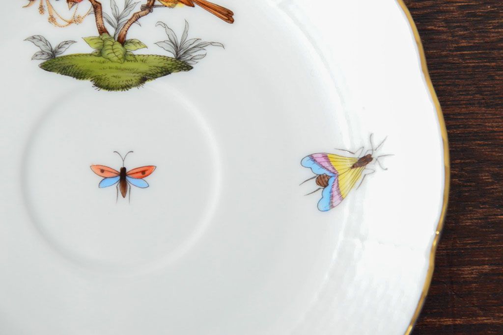 ハンガリー　HEREND　ヘレンド　ロスチャイルドバード　カップ&ソーサー2客セット(洋食器)(R-052291)