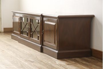 中古　超美品　アメリカ高級輸入家具　大塚家具取り扱い　Scarborough House(スカボローファインファニチャー)　マホガニー材のテレビ台(定価約98万円)(テレビボード、ローボード)(R-052296)