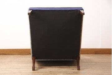 中古　特注　オーダーメイド　ミナペルホネン生地　tambourine(タンバリン)　choucho(ちょうちょ)　1人掛けソファ(定価約50万円)(ラウンジチェア、イージーチェア、アームソファ)(R-052303)