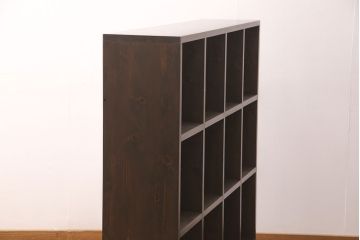 ラフジュ工房オリジナル　ヒノキ材　和モダンな空間づくりにおすすめのマス目棚(ロッカー、収納棚、本棚、飾り棚)(R-052305)