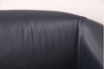 中古　美品　オーストリア　ヴィットマン(WITTMANN)　AURA(アウラ)　丸みのあるデザインで優しい雰囲気を醸し出す高級本革二人掛けソファ(2P、アームソファ)(定価約50万円)(R-052307)