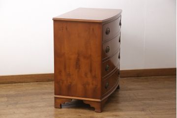 中古美品　イギリス高級家具　マホガニー材　ロスジョン(ROSJOHN)　イギリス王室御用達　洗練されたデザインが美しいチェスト(定価約33万円)(引き出し、サイドボード)(R-052308)