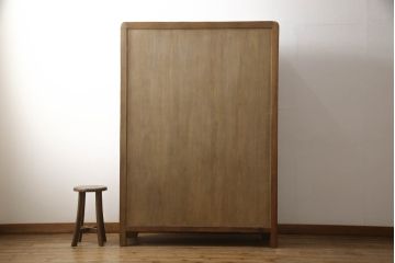 中古　超美品　CRASH GATE(クラッシュゲート) Knot antiques (ノットアンティークス)　ERIO CABINET 4DOOR　カントリーな雰囲気がかわいらしい、アンティーク加工の冷蔵庫風キャビネット(収納棚、戸棚)(R-052310)
