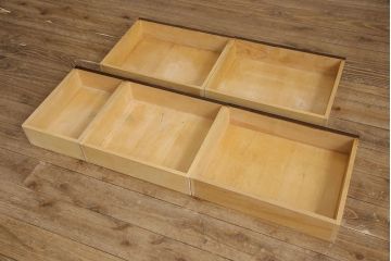 中古　北海道民芸家具　シンプルな美しさが際立つライティングビューロー(定価約34万円)(机、在宅ワーク、在宅用引き出し、ワークデスク)(R-052311)