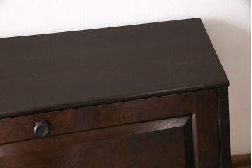 中古　北海道民芸家具　シンプルな美しさが際立つライティングビューロー(定価約34万円)(机、在宅ワーク、在宅用引き出し、ワークデスク)(R-052311)