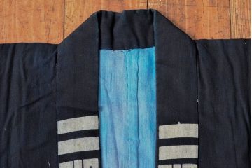 大正〜昭和初期　藍染木綿半纏2枚セット(古布、釡屋糸綿店)(R-052315)