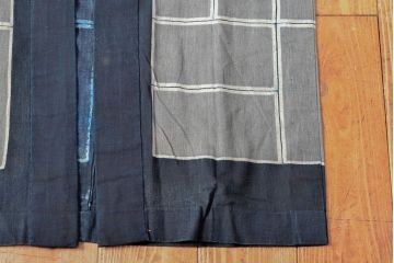 大正〜昭和初期　藍染木綿半纏2枚セット(古布、釡屋糸綿店)(R-052315)