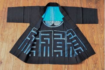 大正〜昭和初期　藍染木綿半纏2枚セット(古布、釡屋糸綿店)(R-052315)