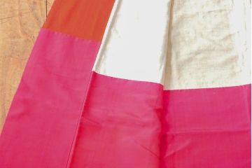 大正〜昭和初期　花柄　錦紗縮緬着物(正絹、古布)(R-052318)