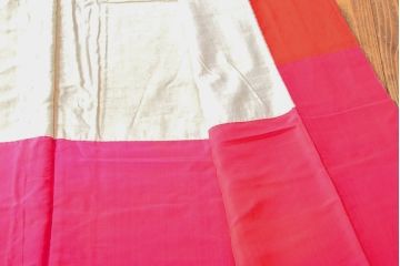 大正〜昭和初期　花柄　錦紗縮緬着物(正絹、古布)(R-052318)