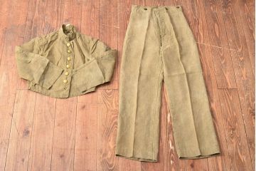 当時物　旧日本海軍　予科練三種軍衣　上下セット(ズボン、袴、軍服)(R-052319)