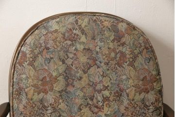 中古美品　ERCOL(アーコール)　上品な花柄が素敵な1人掛けソファ(ラウンジチェア、アームチェア、椅子、1シーターソファ)(R-052324)