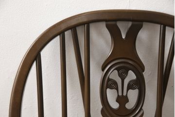 中古美品　ERCOL(アーコール)　上品な花柄が素敵な1人掛けソファ(ラウンジチェア、アームチェア、椅子、1シーターソファ)(R-052324)