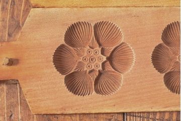 昭和レトロ　古い菓子型7点(菊、蓮)(R-052338)