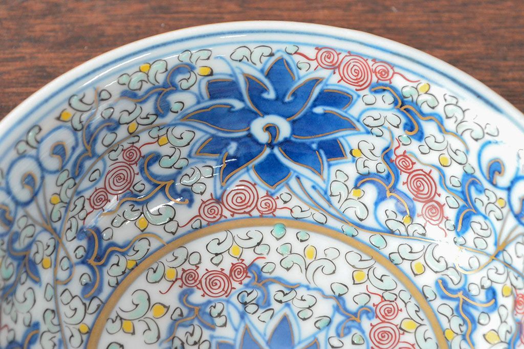 大清光緒年製 色絵染付 深鉢3点(深皿、伊万里、中国?)(R-052339)