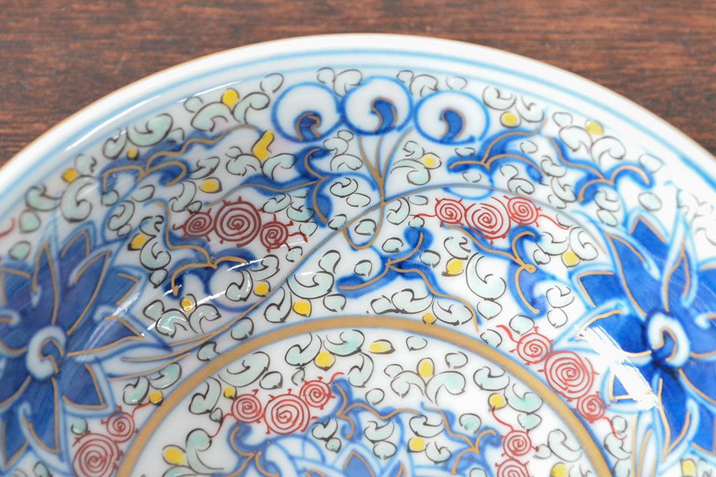 大清光緒年製 色絵染付 深鉢3点(深皿、伊万里、中国?)(R-052339)