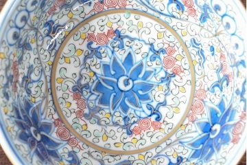 大清光緒年製 色絵染付 深鉢3点(深皿、伊万里、中国?)(R-052339)