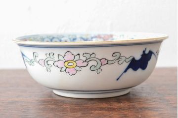 大清光緒年製 色絵染付 深鉢3点(深皿、伊万里、中国?)(R-052339)