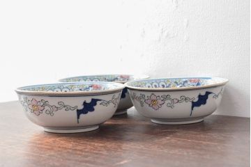 大清光緒年製　色絵染付　深鉢3点(深皿、伊万里、中国?)(R-052341)
