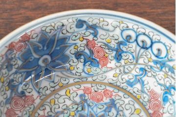 大清光緒年製　色絵染付　深鉢3点(深皿、伊万里、中国?)(R-052342)