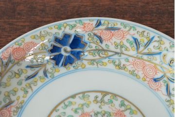 大清光緒年製　色絵染付　六寸皿3枚(伊万里、中国?)(R-052345)