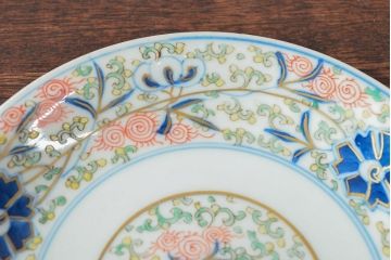 大清光緒年製　色絵染付　六寸皿3枚(伊万里、中国?)(R-052345)