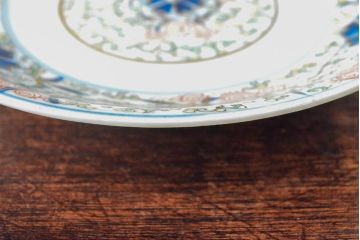 大清光緒年製　色絵染付　六寸皿3枚(伊万里、中国?)(R-052345)