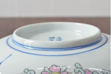 大清光緒年製　色絵染付　楕円変形皿3枚(伊万里、中国?)(R-052346)