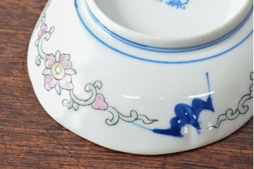 大清光緒年製　色絵染付　楕円変形皿3枚(伊万里、中国?)(R-052346)