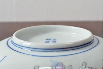 大清光緒年製　色絵染付　楕円変形皿3枚(伊万里、中国?)(R-052347)