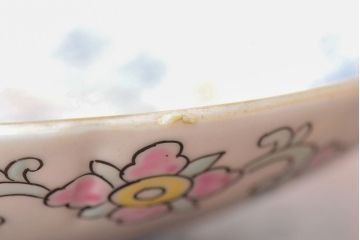大清光緒年製　色絵染付　楕円変形皿3枚(伊万里、中国?)(R-052348)
