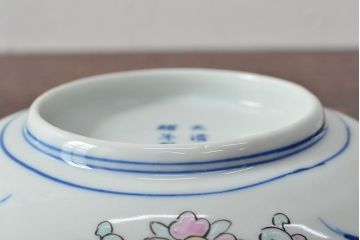 大清光緒年製　色絵染付　楕円変形皿3枚(伊万里、中国?)(R-052349)