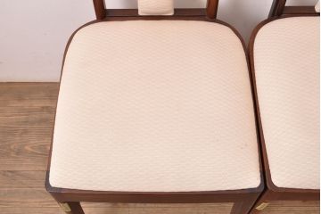 中古　デンマーク高級輸入家具　ローズウッド　高めの背もたれが印象的なチェア4脚セット(椅子、ダイニングチェア、北欧)(定価 4脚約60万円、北欧)(R-052362)
