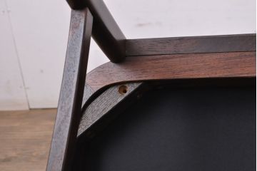 中古　デンマーク高級輸入家具　ローズウッド　高めの背もたれが印象的なチェア4脚セット(椅子、ダイニングチェア、北欧)(定価　4脚約60万円、北欧)(R-052363)