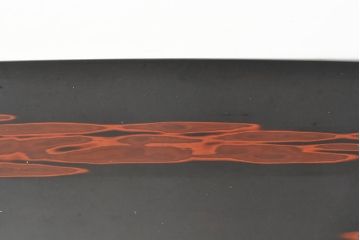 中古　美品　輪島塗り　一風変わった形の天板が魅力的な座卓(ローテーブル、センターテーブル)(R-052367)