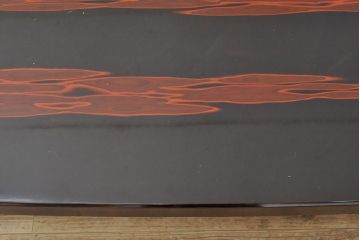 中古　美品　輪島塗り　一風変わった形の天板が魅力的な座卓(ローテーブル、センターテーブル)(R-052367)