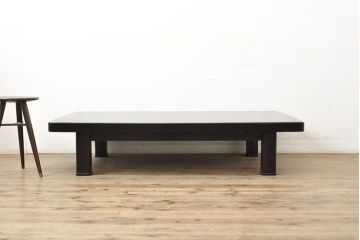 中古　美品　輪島塗り　一風変わった形の天板が魅力的な座卓(ローテーブル、センターテーブル)(R-052367)