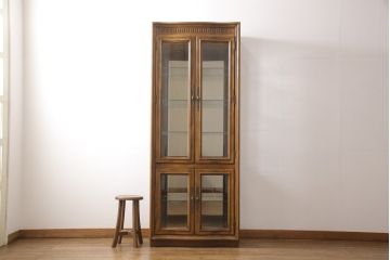 中古　美品　DREXEL HERITAGE(ドレクセルヘリテイジ)　Grand Villa(グランドヴィラ)　優雅で品のある佇まいが美しいガラスケース(キュリオケース、キャビネット、飾り棚、陳列棚)(R-052370)