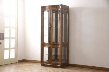 中古　美品　DREXEL HERITAGE(ドレクセルヘリテイジ)　Grand Villa(グランドヴィラ)　優雅で品のある佇まいが美しいガラスケース(キュリオケース、飾り棚、陳列棚)(R-052371)