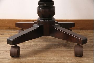 和製ビンテージ　希少　絶版品　北海道民芸家具　細部までこだわりが感じられる回転デスクチェア(椅子、板座チェア、回転チェア、ヴィンテージ)(R-052382)
