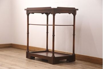 中古美品　神戸洋家具　メープル不二屋　細部まで凝った造りが美しいワゴン(キッチンワゴン、キャスターワゴン、サイドテーブル)(R-052393)