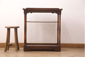 中古美品　神戸洋家具　メープル不二屋　細部まで凝った造りが美しいワゴン(キッチンワゴン、キャスターワゴン、サイドテーブル)(R-052393)