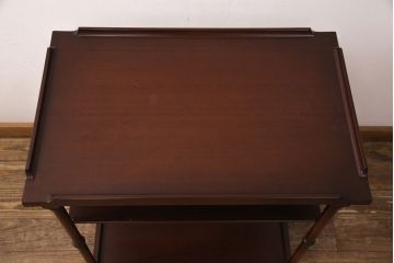 中古美品　神戸洋家具　メープル不二屋　細部まで凝った造りが美しいワゴン(キッチンワゴン、キャスターワゴン、サイドテーブル)(R-052393)