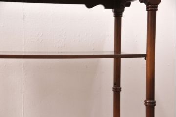 中古美品　神戸洋家具　メープル不二屋　細部まで凝った造りが美しいワゴン(キッチンワゴン、キャスターワゴン、サイドテーブル)(R-052393)