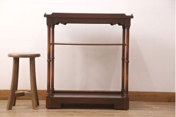 中古美品　神戸洋家具　メープル不二屋　細部まで凝った造りが美しいワゴン(キッチンワゴン、キャスターワゴン、サイドテーブル)(R-052393)