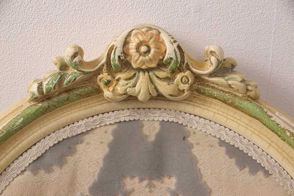 ビンテージ　イタリア高級輸入家具　ロココ調　凝った彫刻が美しいチェア5脚セット(ダイニングチェア、椅子、ヴィンテージ)(R-052394)