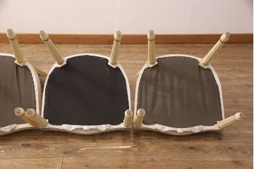 ビンテージ　イタリア高級輸入家具　ロココ調　凝った彫刻が美しいチェア5脚セット(ダイニングチェア、椅子、ヴィンテージ)(R-052394)