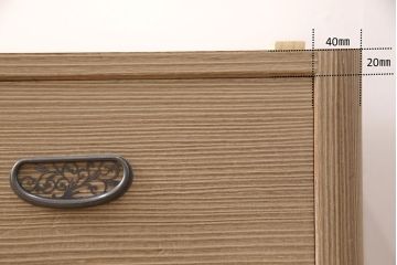 中古 美品 国産 天板リメイク 素朴で温かな木肌が魅力の総桐箪笥・下段(胴丸、総桐たんす、桐タンス、ローボード、引き出し、ローチェスト)(R-052404)